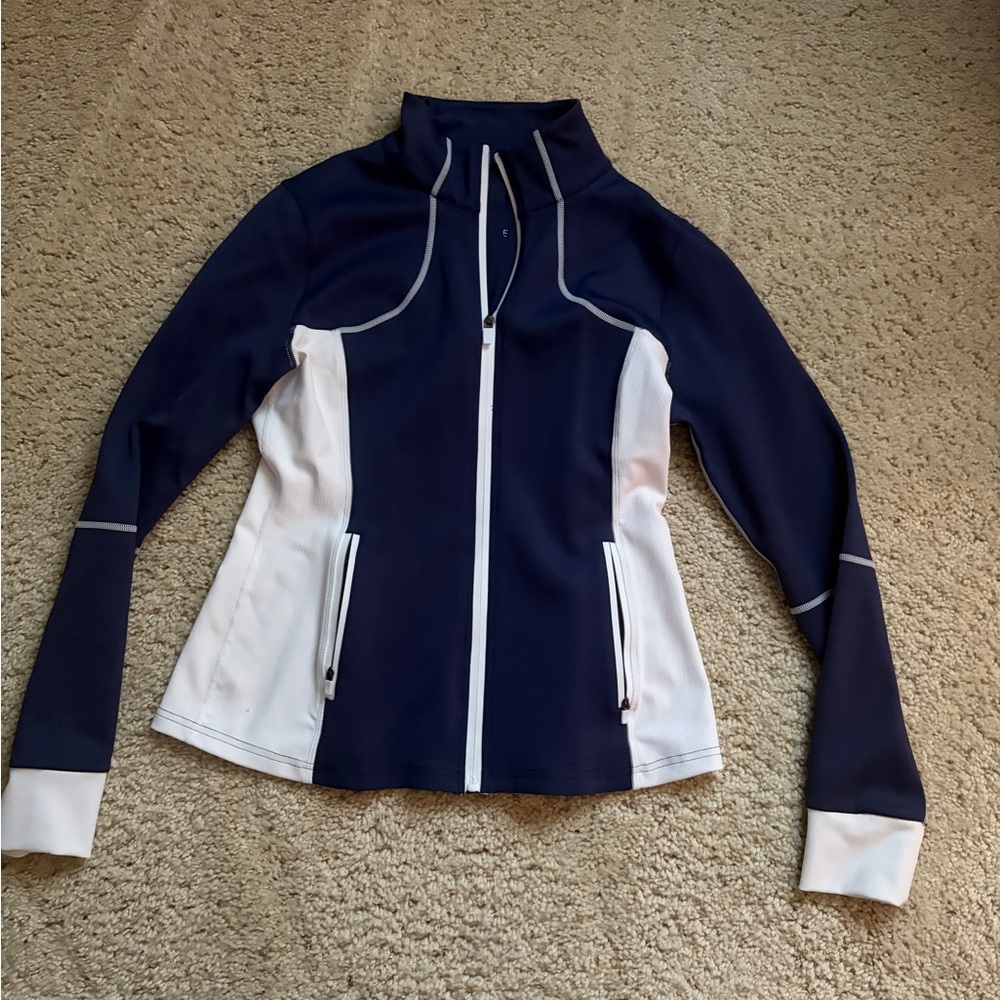 Calliope Coeur Jacket blue & white size large (391)